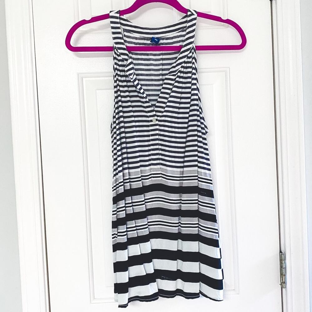 OLD NAVY • Black + Dark Gray Striped Tank Top